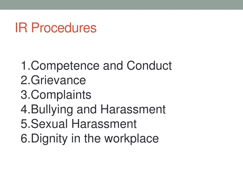 ir procedures