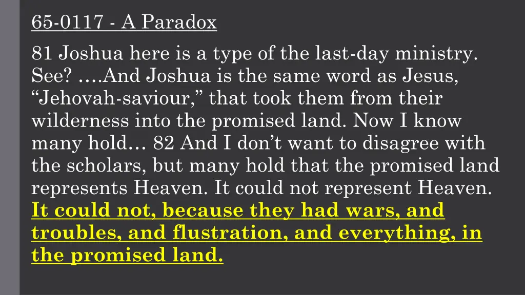 65 0117 a paradox 81 joshua here is a type