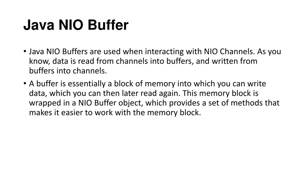 java nio buffer