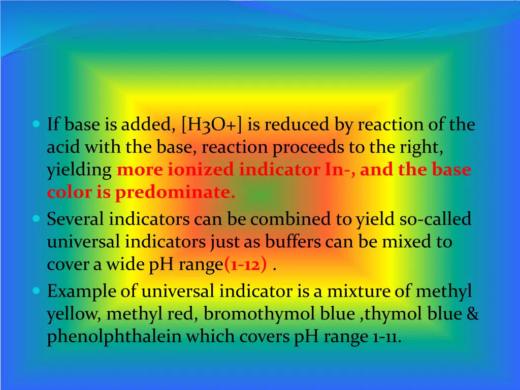 if base is added h3o is reduced by reaction