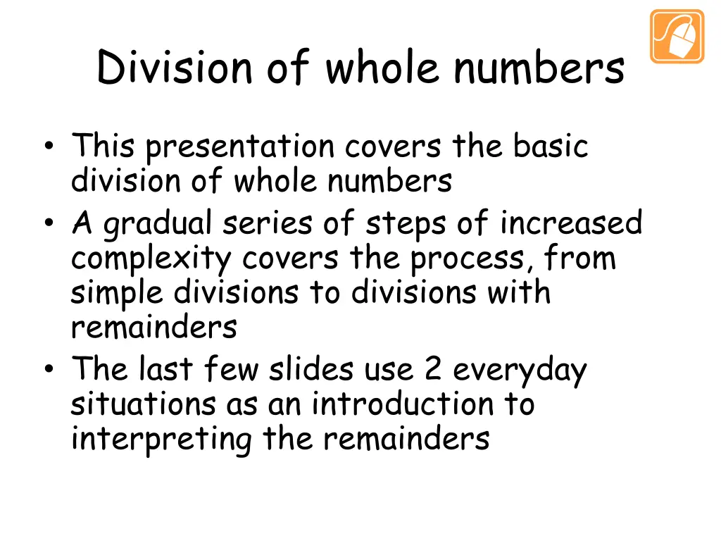 division of whole numbers