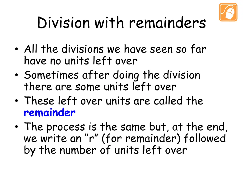 division with remainders