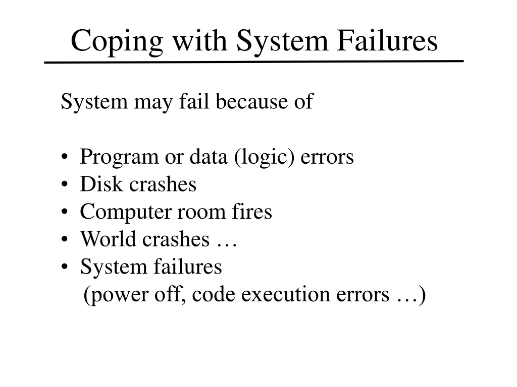 coping with system failures 1