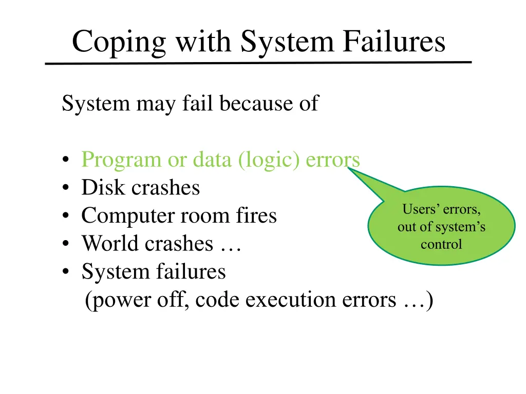 coping with system failures 2
