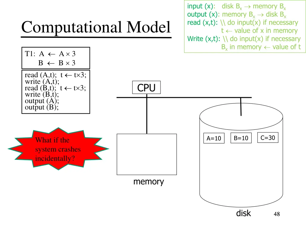 input x disk b x memory b x output x memory 9