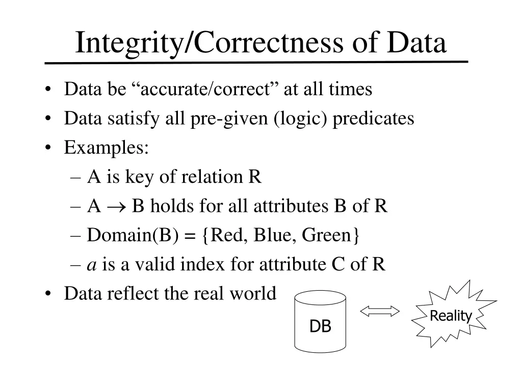 integrity correctness of data 2