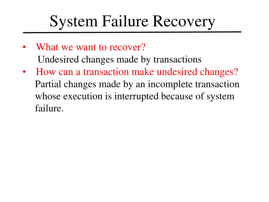 system failure recovery