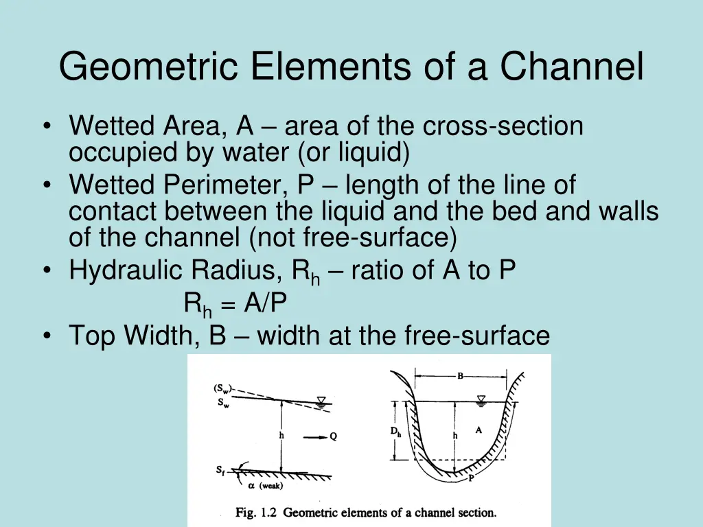 geometric elements of a channel