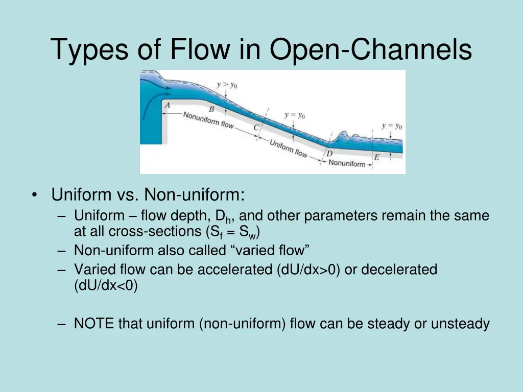 types of flow in open channels 1