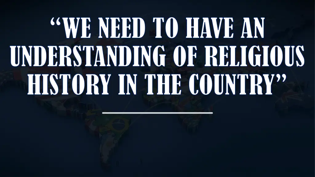 we need to have an understanding of religious