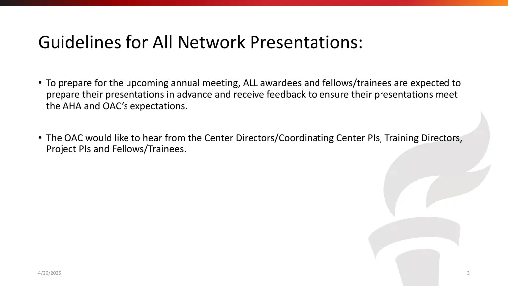 guidelines for all network presentations 1