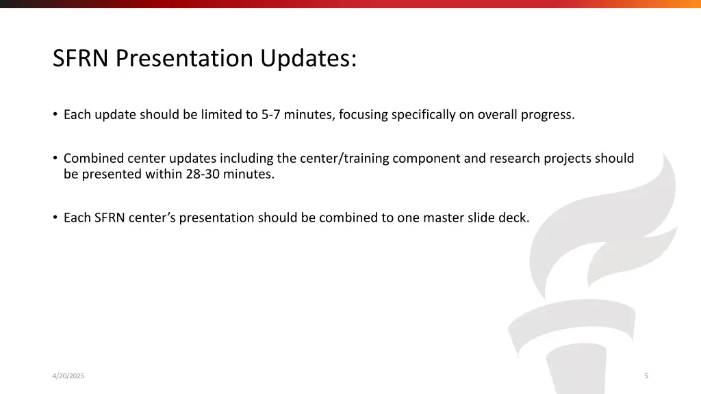 sfrn presentation updates