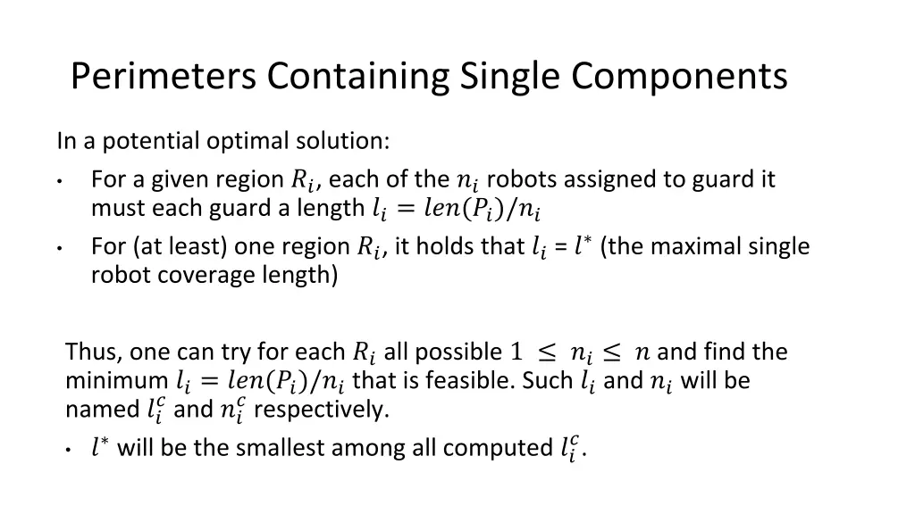 perimeters containing single components 2