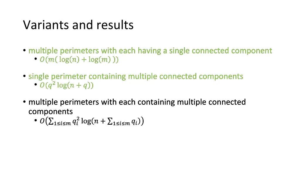 variants and results
