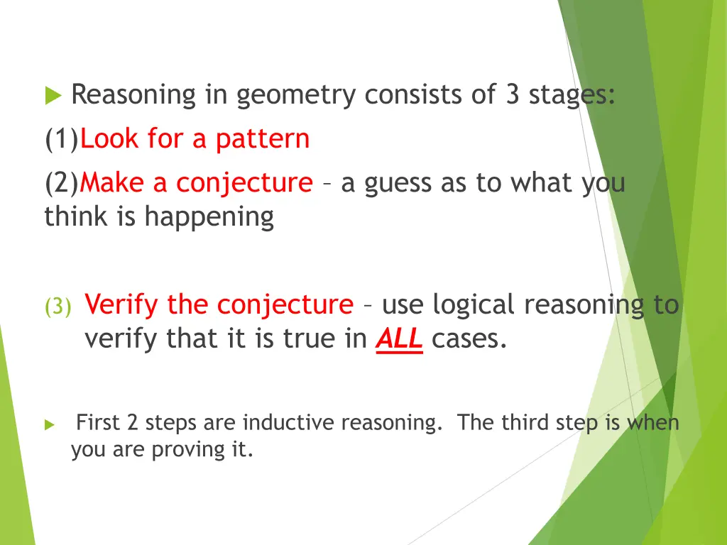 reasoning in geometry consists of 3 stages 1 look