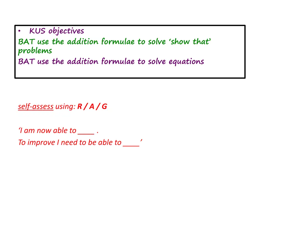 kus objectives