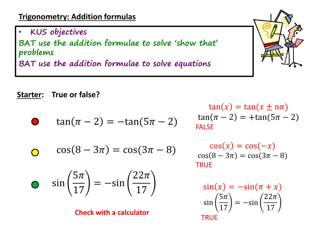 trigonometry addition formulas kus objectives