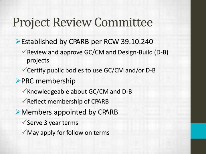 project review committee
