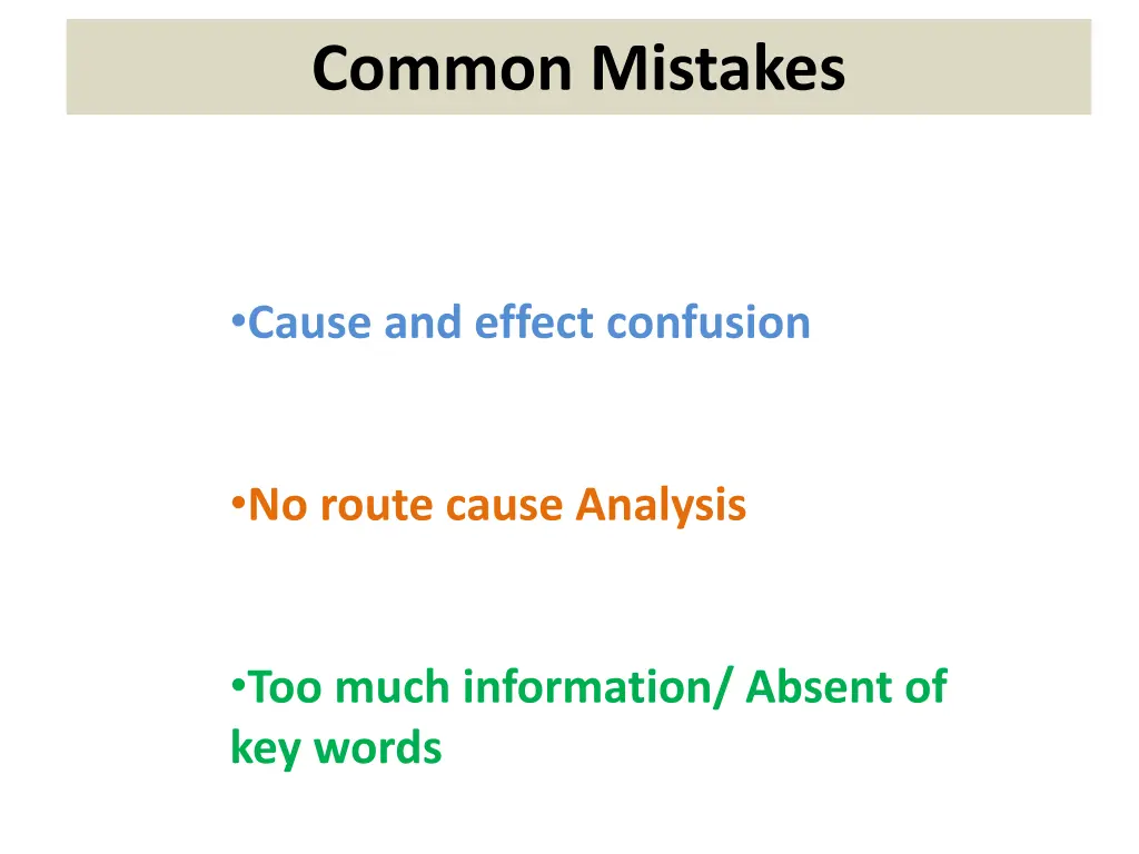common mistakes