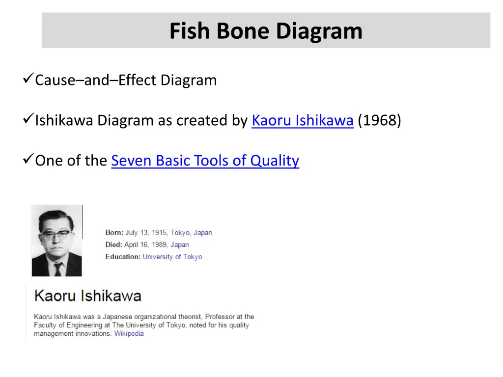 fish bone diagram