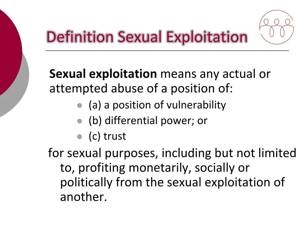 definition sexual exploitation