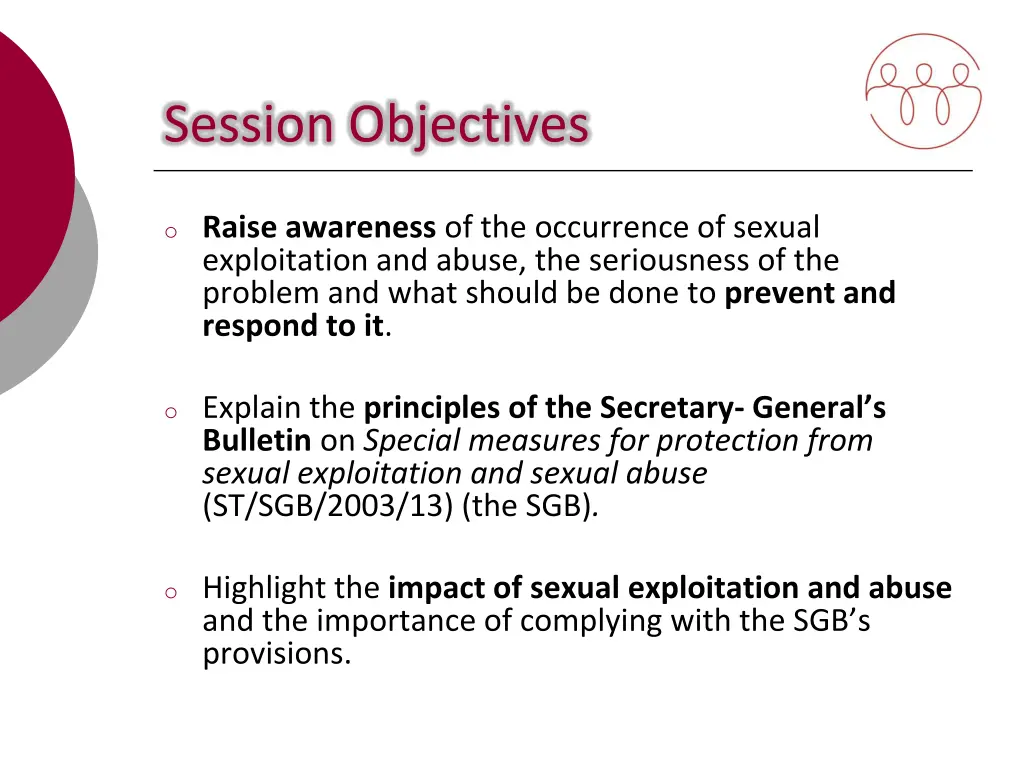 session objectives