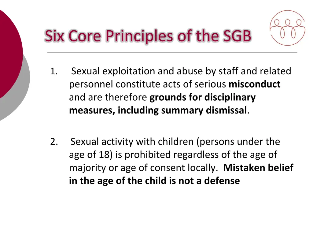 six core principles of the sgb