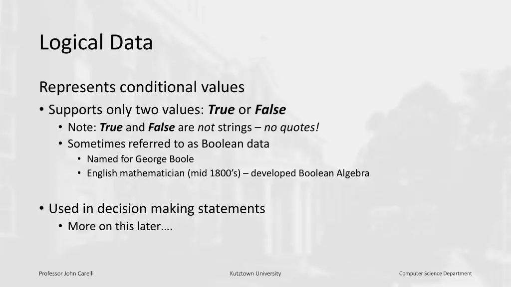 logical data