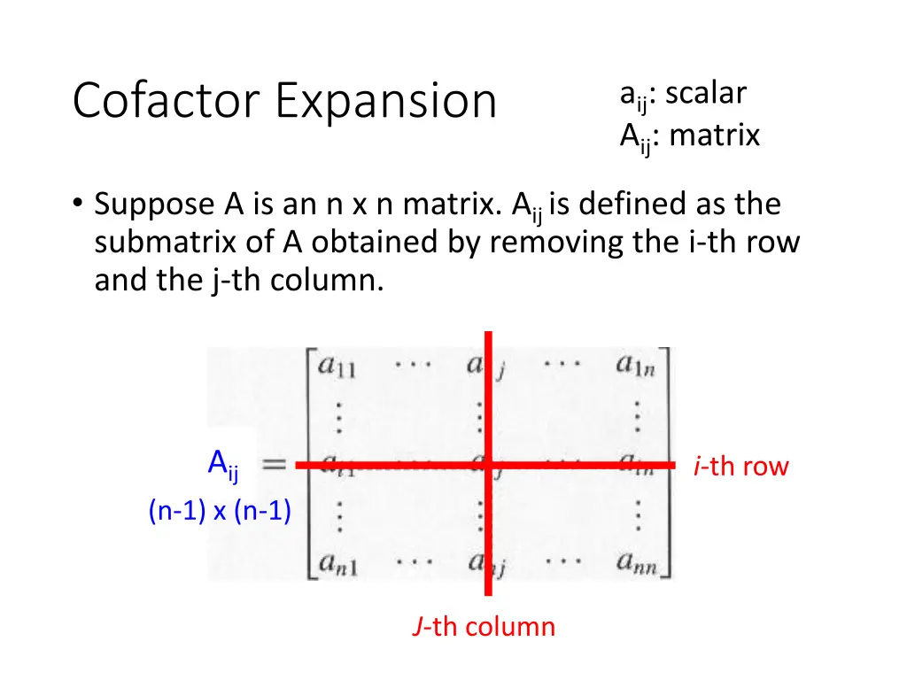 cofactor expansion