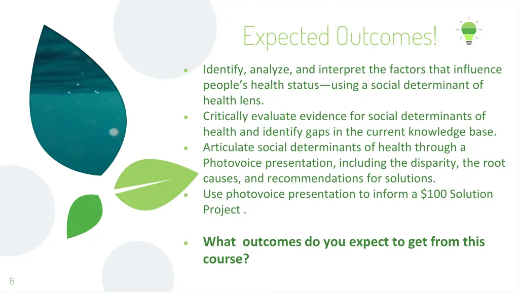 expected outcomes