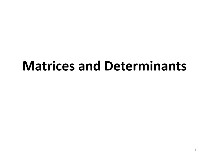 matrices and determinants