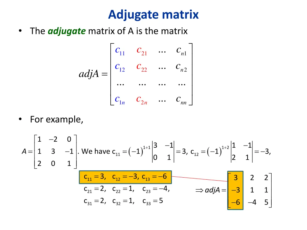 adjugate matrix