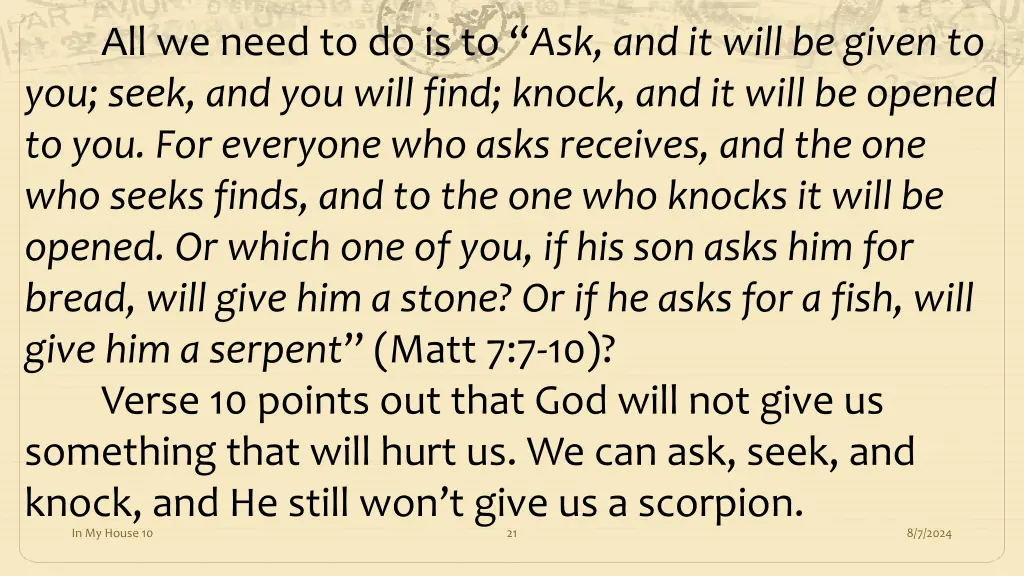 all we need to do is to ask and it will be given