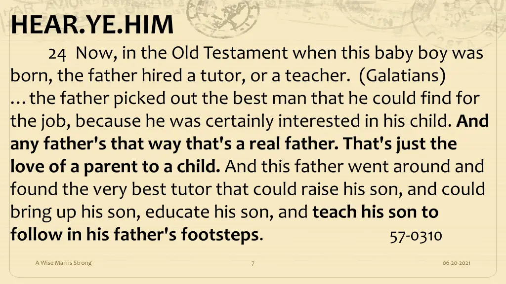 hear ye him 24 now in the old testament when this