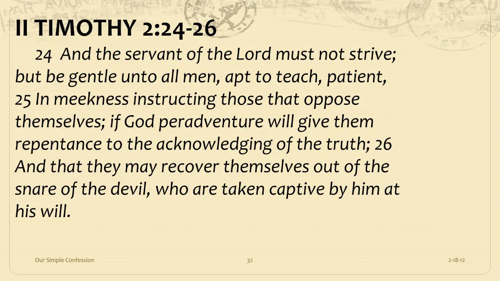 ii timothy 2 24 26 24 and the servant of the lord