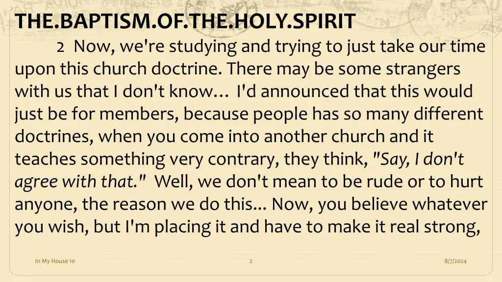 the baptism of the holy spirit