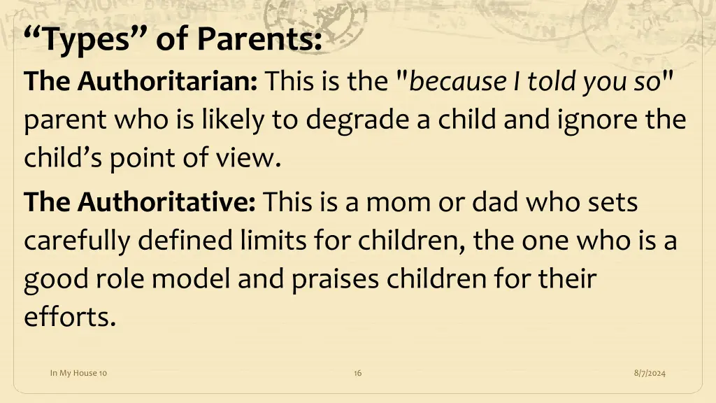 types of parents the authoritarian this
