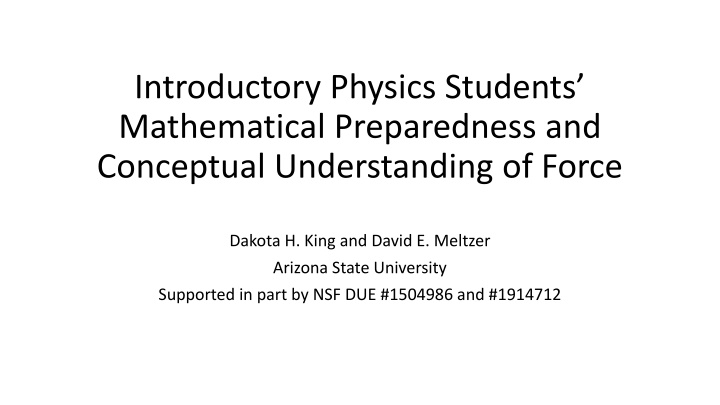 introductory physics students mathematical