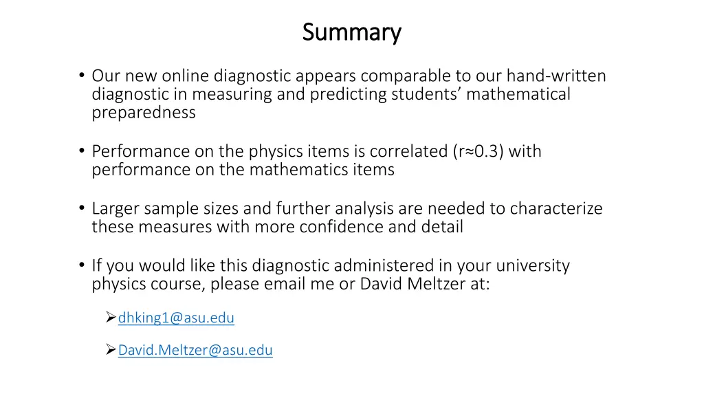 summary summary