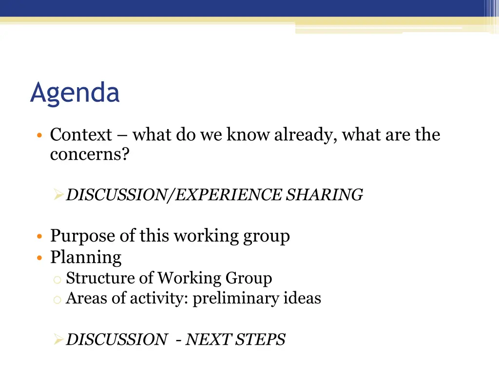 agenda