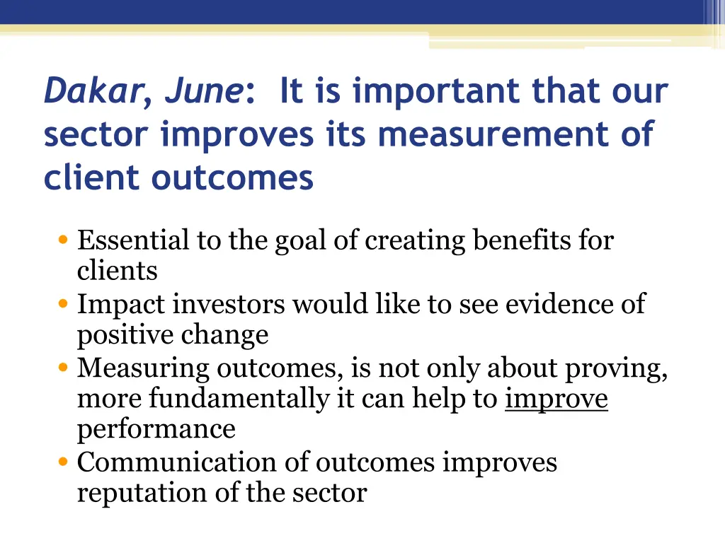 dakar june it is important that our sector