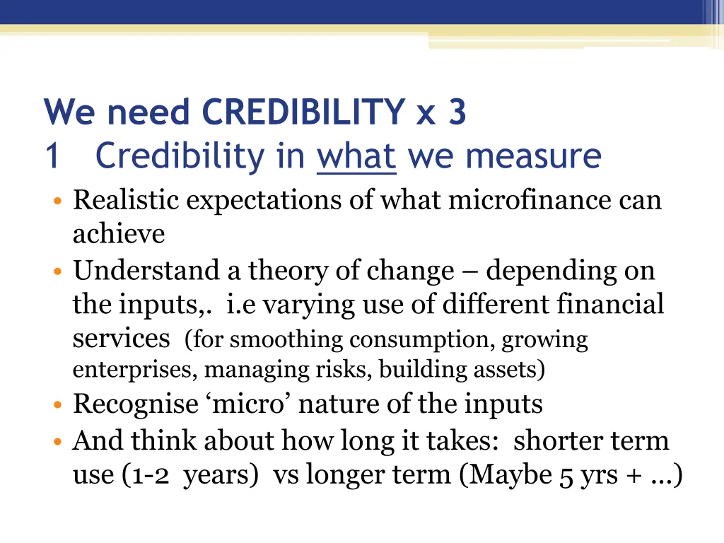 we need credibility x 3 1 credibility in what