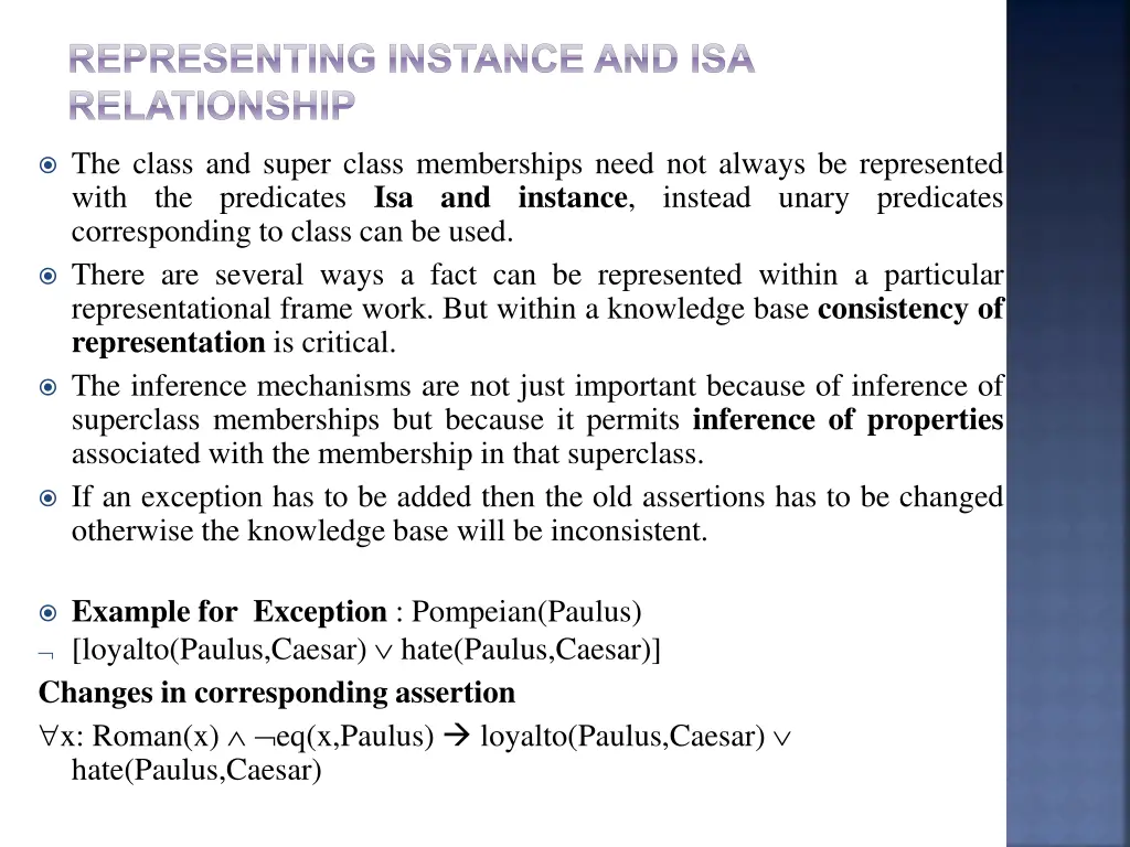 representing instance and isa relationship 1