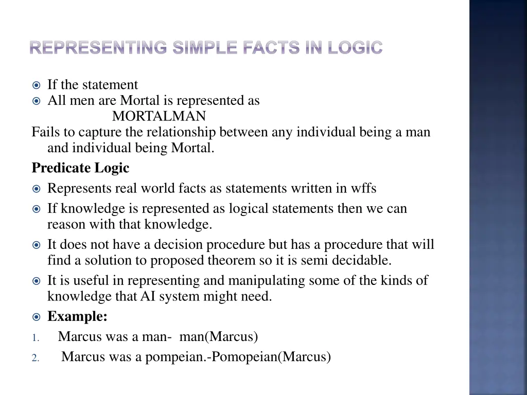 representing simple facts in logic 1