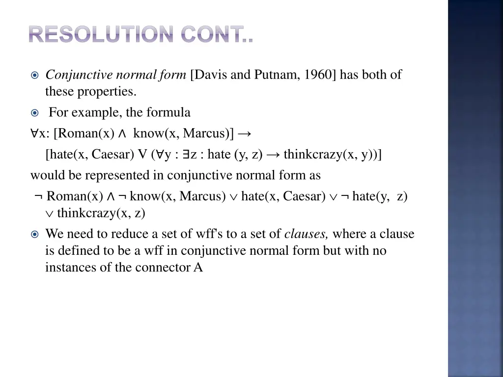resolution cont