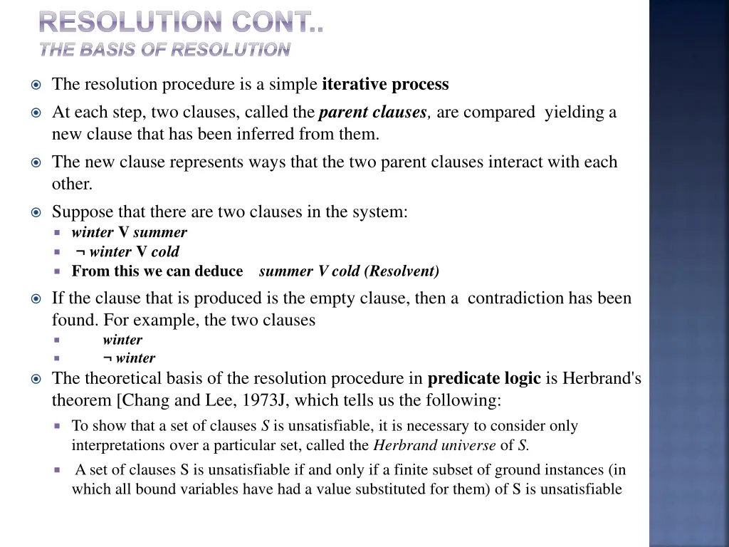resolution cont the basis of resolution