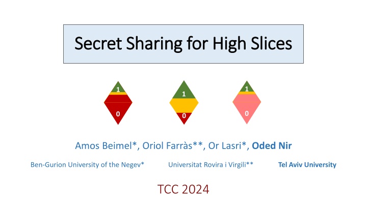 secret sharing for high slices secret sharing