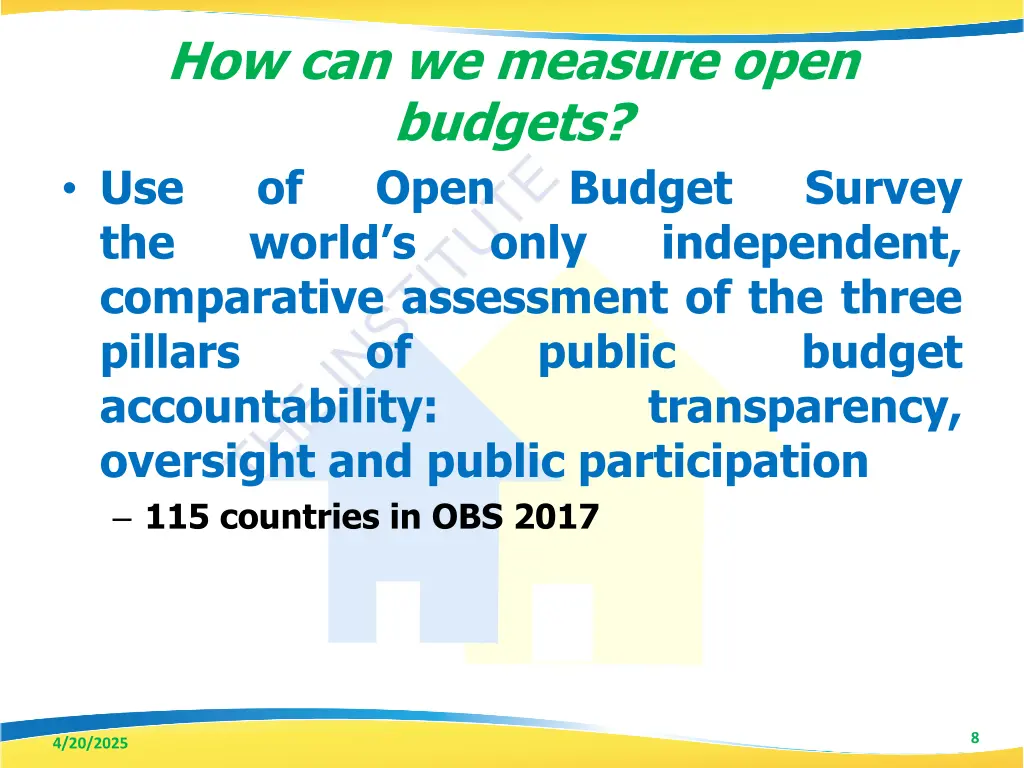 how can we measure open budgets use of open