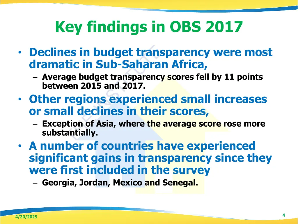 key findings in obs 2017