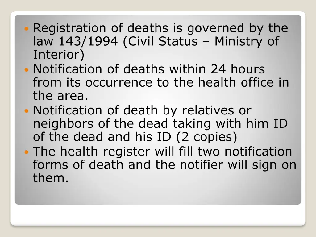 registration of deaths is governed